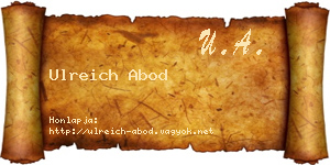 Ulreich Abod névjegykártya